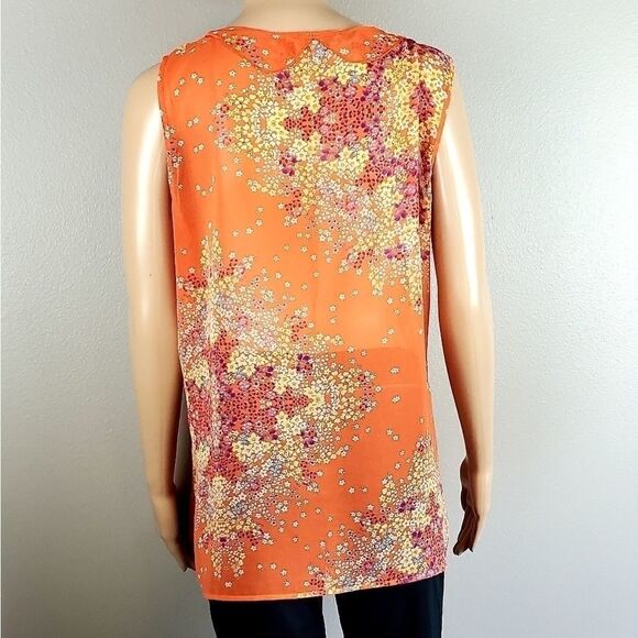 CAbi Orange Floral Petals Layered Tank Top - Picture 3 of 5